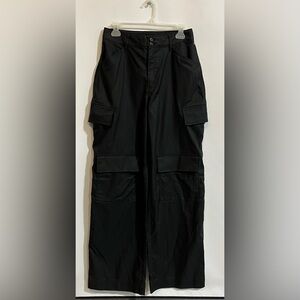 Banana Republic Women’s High Rise Cargo Pants In Painters Twill Black Size 4 NWT